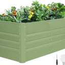 1MORE Raised Garden Bed -Galvanized Planter Box for Outdoor Gardening and Planting, Ideal for Vegetables and Plants.Green-1Pcak (1pack-4X2X1.8)