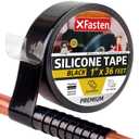 XFasten Self Fusing Silicone Tape Waterproof 1" x 36 Feet Black, Self Amalgamating Tape, Silicone Rubber for Plumbing, Sealing Pipes, Hose Repair, Outdoor Coax and Electrical Cables Weatherproof