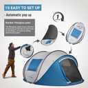 EchoSmile Pop Up Camping Tent, 2/4/6 Person Easy Setup Tent, Water Resistant Dome, Portable with Carry Bag