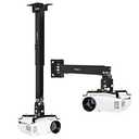 Projector Ceiling Mount and Wall Mount with Adjustable Arm, Universal Projector Mount for LCD/DLP Projectors, Flush Mount Option, Built-in Cable Management, 40lb Capacity, Black