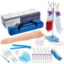 Phlebotomy Practice Kit | IV, Venipuncture, Phlebotomy Practice Arm | Perfect Phlebotomy Gifts For Medical Student and Nurse Student | Complete Phlebotomy Equipment and Supplies | EDUCATIONAL USE ONLY
