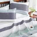 Andency Queen Quilt Bedding Set Sage Green, 3 Pieces Patchwork Mint Green Striped Ultra Soft Lightweight Bedspreads, Coverlets Set with 2 Pillow Shams for All Seasons (90"x96")