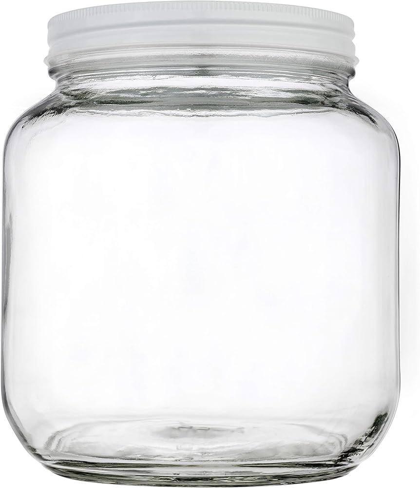 Half Gallon Glass Large Mason Jar Wide Mouth with Airtight Metal Lid  1/2 Gallon (64oz) Capacity  Pickling, Storing and Canning BPAFree Dishwasher Safe By Kitchentoolz  Made in USA