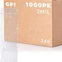 GPI - 2" x 6" Zip Bags, 1000 Count, 2 Mil, Clear Plastic Reclosable Zipper Poly Baggies, with Resealable Zip Top Lock Seal, for Jewelry, Coins, Pills, Candy, Beads, Seeds & More.