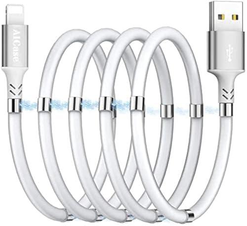 AICase Magnetic Charging Cable,(3FT) Super Organized Charging Magnetic Absorption Nano Data Cable for Phone 14 13 12 11/XS/XS Max/XR/X/8/8 Plus/7/7 Plus/6s/6s Plus/6/6 Plus/SE/5s/5c/5/Pad/Pod, 2 PCS