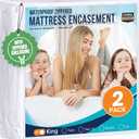Utopia Bedding Mattress Protector Zippered King Size (Pack of 2), 100% Waterproof Bed Bug and Dust Mite Proof Mattress Encasement, Absorbent 6 Sided Mattress Cover