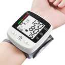 Blood Pressure Monitor Digital Wrist BP Machine Automatic Adjustable Cuff ( 5.3 to 7.7 in) with 2 Users 180 Memory Voice Broadcast Large LCD Display USB Charging Cable Carrying Case (Black+white)