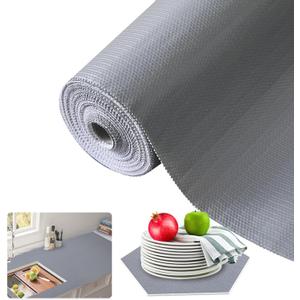 Beautysaid Shelf and Drawer Liner for Kitchen Cabinet, Non Adhesive Non Slip Shelf Paper Waterproof Washable Thickened for Dresser Pantry Shelve Bathroom Protector Liner(Gray,12 in x 30 FT)