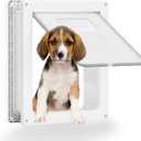 Grestorm Medium Dog Door, Magnetic Door for Pets up to 44 lb, 13.5'' x 11'' Doggie Door, Suitable for Interior & Exterior Doors (White)