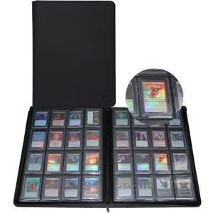 GrinOwl 16 Pocket Top loader Binder, Holds 640 Top Loaders, Large Top loader Card Binder with Sleeves for Cards in 3" x 4" Top loaders