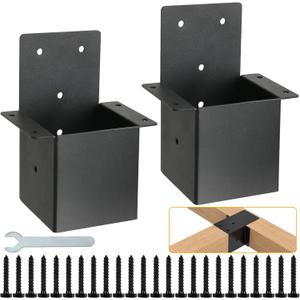 Pergola Rafter Brackets,4"x4"(Actual 3.6"x3.6") Post Top Rafter Brackets,Wall Mount Support Brackets Kit,DIY Kit for Pergola Gazebo Sunroom Carpot,2PCS