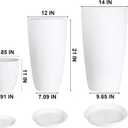 24,21,11 Inch Large Plastic Planters with Drainage Hole and Saucer - Set of 3 Tall Plant Pots Indoor Flower Pot Tall Round Planters Outdoor Large Tall Planter