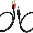 PNGKNYOCN DC 5.5mm x 2.1mm to 4mm Gold Plated Banana Plugs Cable,DC 5521 Male to 4mm Bullet Banana Plug18AWG Cable Connector 100cm 3.2FT (2-Pack) (Gold Plated)