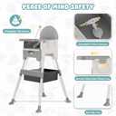 Baby High Chair, High Chairs for Babies and Toddlers, Light Weight Portable Highchair, Comfortable Feeding, Multi-Use Easy Clean High Chair (Gray)