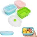 Alimat PluS 11.8oz Small Silicone Collapsible Food Storage Containers With Lids, 3 Pack Set 350ml Collapsible Food Storage Containers with Lids, Travel Food Containers for Outdoor and Kitchen