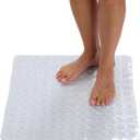 ENKOSI Square Shower Mat  21 x 21 Inch Non-Slip Bathroom Shower Stall Mat with Suction Cups and Drain Holes  Anti-Slip Shower Mats for Inside Shower - Square Bathmat (21x21 Clear)