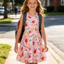 Enlifety 4-13T Girls Back to School Dress Sleeveless Pencil Bow Outfit (M)