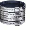 Flexible pipe Coupling with Stainless Steel Clamps.Pipe Connector for PVC and Metal Pipes (3inch-Longer)