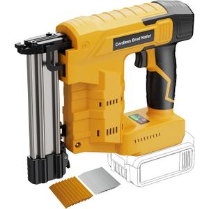 18 Gauge Brad Nail Gun Compatible with Dewalt 20V MAX Battery(NO Battery), 2 in 1 Cordless Brad Nailer for Crown Staple, 2 Mode, Electric Nail Gun for Wood, Trim Work, DIY