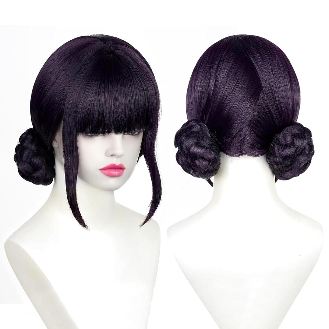 Long Purple Braid Wigs Cosplay, Anime Pop Singers Costume Wigs Long Braid Wig with Ponytail Clip & Hair Cap Outfit Hair Halloween Accessories Props