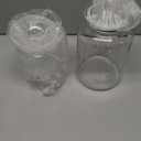 Nuogo 2 Pcs 1 Gallon Plastic Candy & Cookie Jar with Lids 128 oz Decorative Apothecary Jars Candy Buffet Containers Clear Airtight Food Storage Canister Home Decor Centerpiece (Bottle+cup Shape)
