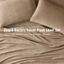 True North by Sleep Philosophy Plush Sheet Set King, Solid Color, Warm & Soft Bedding King Size Sheets, Fitted Pocket Fits Up to 16" Mattress, Soloft, King Taupe 4 Piece