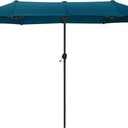 HERA'S PALACE 13 Ft Double-Sided Twin Patio Umbrella, Outdoor Double Sided Market Patio Umbrella with Crank, Powerful UV Protective (Cerulean)