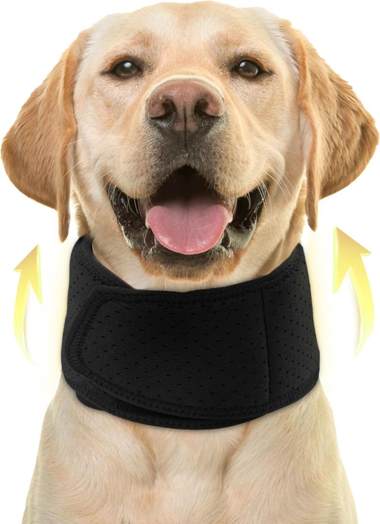 Advanced Dog Neck Brace with Reinforced Sides for Enhanced Support, Adjustable Recovery Collar for Dogs and Cats, Breathable and Comfortable Cone Alternative, Ideal for Post-Surgery Protection (XL, black)