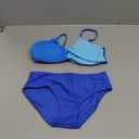 KANGKANG Girls Swimsuit Solid Color Block Adjustable Straps Teen Girl Bikini Set Kids Bathing Suits for Girls Size 15-16 Years, Blue 4