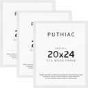 Puthiac 20x24 Solid Oak Wood Picture Frames, White, 3 Pack
