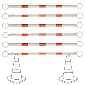 6 Pack Retractable Traffic Cone Bar from 4ft to 7.2ft, Expandable Safety Cone Bars for Parking LotsBarricade for Road Construction