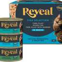 Reveal Natural Wet Canned Cat Food, Limited Ingredient, Grain-Free, High Protein with No Artificial Additives, Fish Variety in Broth (12 x 2.47 oz Cans)
