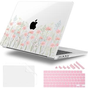 Case for 2026 MacBook Pro 14-inch M5 M4 M3 M2 M1 Pro/Max Chip, Release 2026 2025-2021, Model A3427 A3426 A3434 A3112 A3401 A3185, Plastic Hard Shell Case with Keyboard Cover, Floral C322