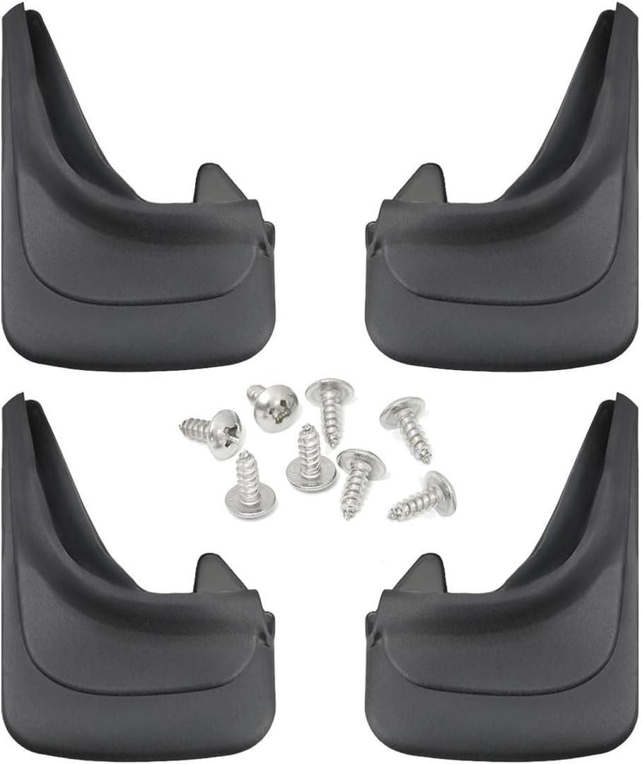 Car Mud Flaps, 12 × 8.5In Flexible & Bendable Splash Guards Set, Vehicle Front & Rear Mudflaps Protection with Screws, Car Exterior Accessories for Sedan, SUV