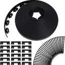 Queekay Landscape Edging Kit 148 ft with 70 Spikes 20 Connectors Plastic Border for Garden, Lawn, Yard, Pathway(Black,2 Inch)