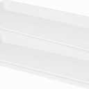 2 Pack of Plastic Plant Tray Saucer Rectangular 17 18 inch, Pot Trays Saucers for Indoors Outdoor, Plant Water Drip Tray for Flower, Windowsill Planter Trays (7.8 X 17.5'', Cream White)