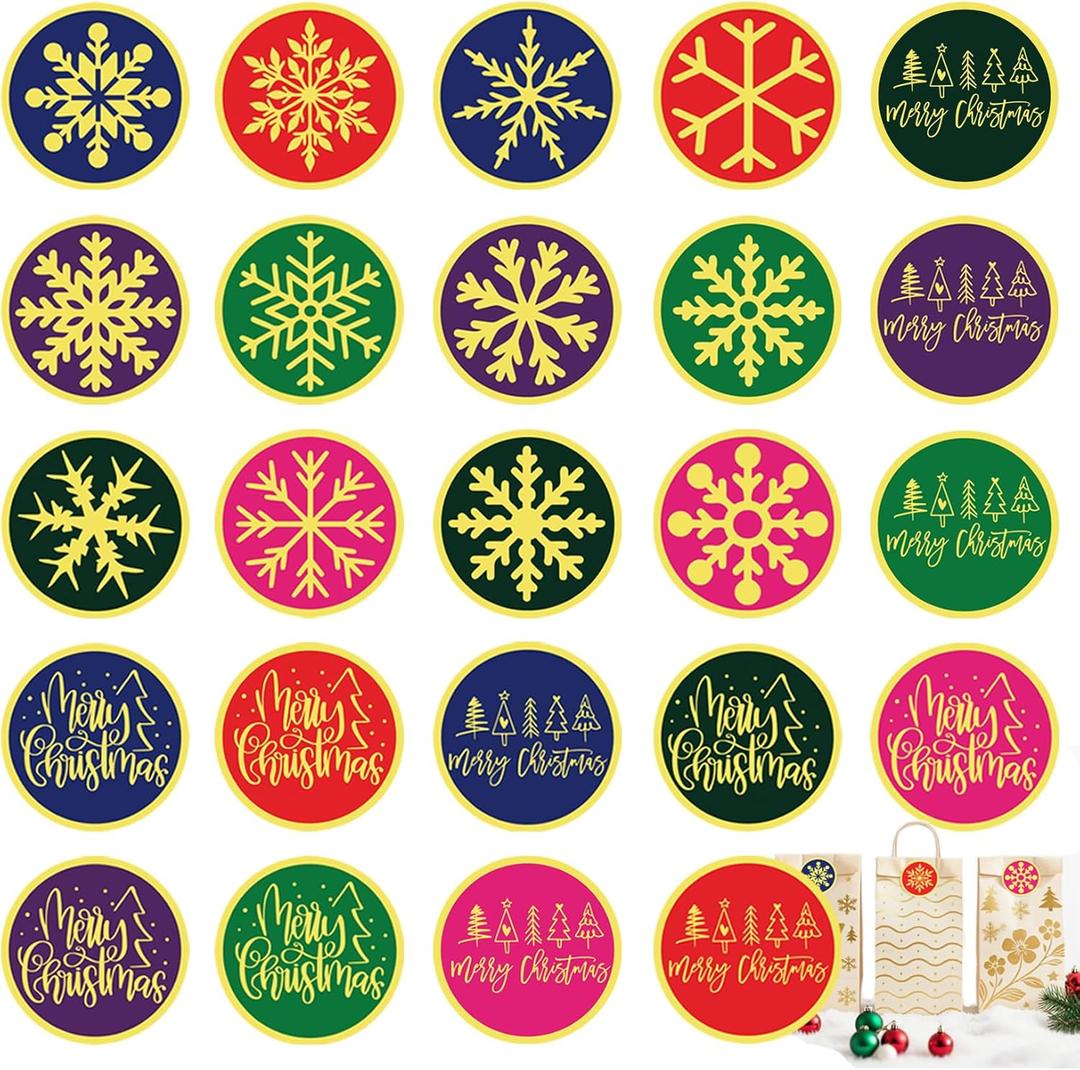 Christmas Stickers for Envelope Seals Cards Making Crafts 2 Inch Round Happy Holiday Christmas Label Card Vinyl Stickers for Mailing Baked Goods Gifts Decorative Bag (deer168)