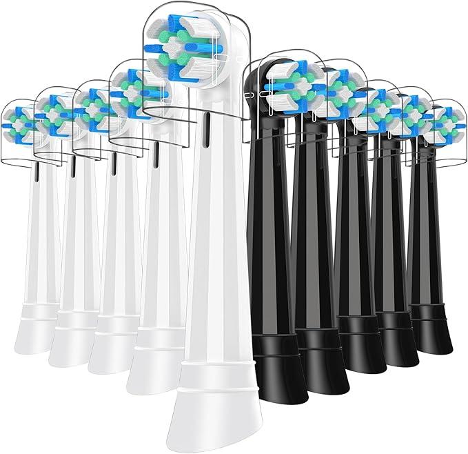 10 Pack IO Brush Head Compatible with Oral B IO 2/3/4/5/6/7/8/9/10/Deep Clean Electric Toothbrush, Replacement Heads Compatible with Oral B IO for Effective Cleaning (Black/White)
