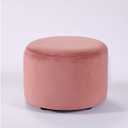 JKSVTF Ottoman Stool Round Ottoman Foot Rest Stool Seat Pouf Ottoman Footstool with Non-Skid Wooden Legs Modern Decorative Living Room Shoe Stool (Pink)