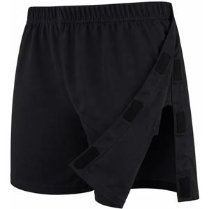Men's Tear Away Shorts Post Surgery Short Hook and Loop Side Open 5 Inch Adaptive Recovery Shorts with Pockets, L