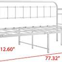 JURMERRY Metal Daybed Frame Twin Size with Steel Slats Platform Furniture, White, Twin without Trundle