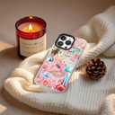 for iPhone 12 Case, Coastal Life Pattern with Tropical Collage, Military-Grade Drop Protection, Pink Paradise Soft Slim TPU Protective Cover with Camera Protection for Women & Girls