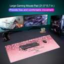 Large Desk Mat Extended Mouse Pad, Pink Cute Mousepad Desk Pad,Waterproof Durable Non-Slip Rubber Base Gaming Mousepad Desk Mat for Office/Home/Desktop,Pink Mouse Pad for Women