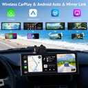 10.26" HD Wireless CarPlay Screen for Carplay & Android Auto Touch Screen,4K Dash Cam,1080P Backup Camera,Mirror Link,Voice Control,GPS,Bluetooth,64G TF,for All Vehicles
