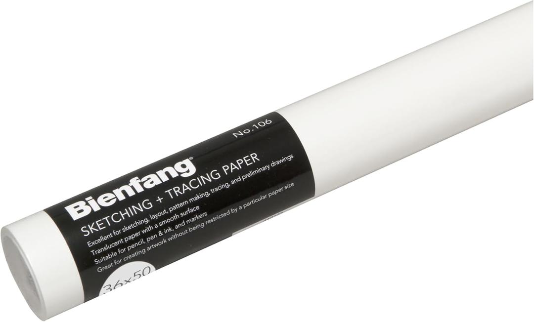 Bienfang Sketching & Tracing Paper Roll, White, 36 Inches x 50 Yards - for Drawing, Trace, Sketch, Sewing Pattern (36 in. x 50 yd.)