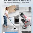 Powerful Electric Spin Scrubber, for Mom, Cordless Cleaning Brush, 90-Min Extended Runtime, Telescopic Long Handle, 8 Replaceable Heads, 2 Speeds for Bathroom, Floor & Glass