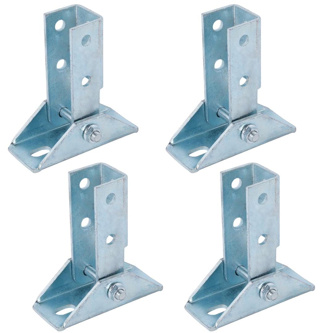 MYZHRE 2 Pcs Adjustable Brace Fitting, Solar Panel Bracket Base, 8 Hole Wing, 180 Degree Turn Joint Connector, Fits 1/2" Bolt, 1-5/8" Post Channel