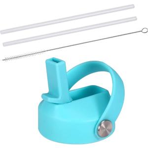 2 x HYDROWION Straw Lid for Hydro Flask Wide Mouth, Flex Straw Lid Compatibility Most Sports Water Bottle 12 16 18 20 32 40 64 oz, Straw Lids for Simple Modern Ascent Water Bottle (Mint)