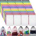 48 Pcs Mesh Laundry Bags Mesh Drawstring Toy Storage Bags, 18 x 12 Inch Drawstring Gym Storage Nylon Stuff Sack Ball Organize for Travel Toy Sports(Vivid Color)