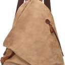 KL928 PU Leather Vintage Backpack  Large Casual Daypack Outdoor Travel Rucksack Hiking Backpacks for Men Women